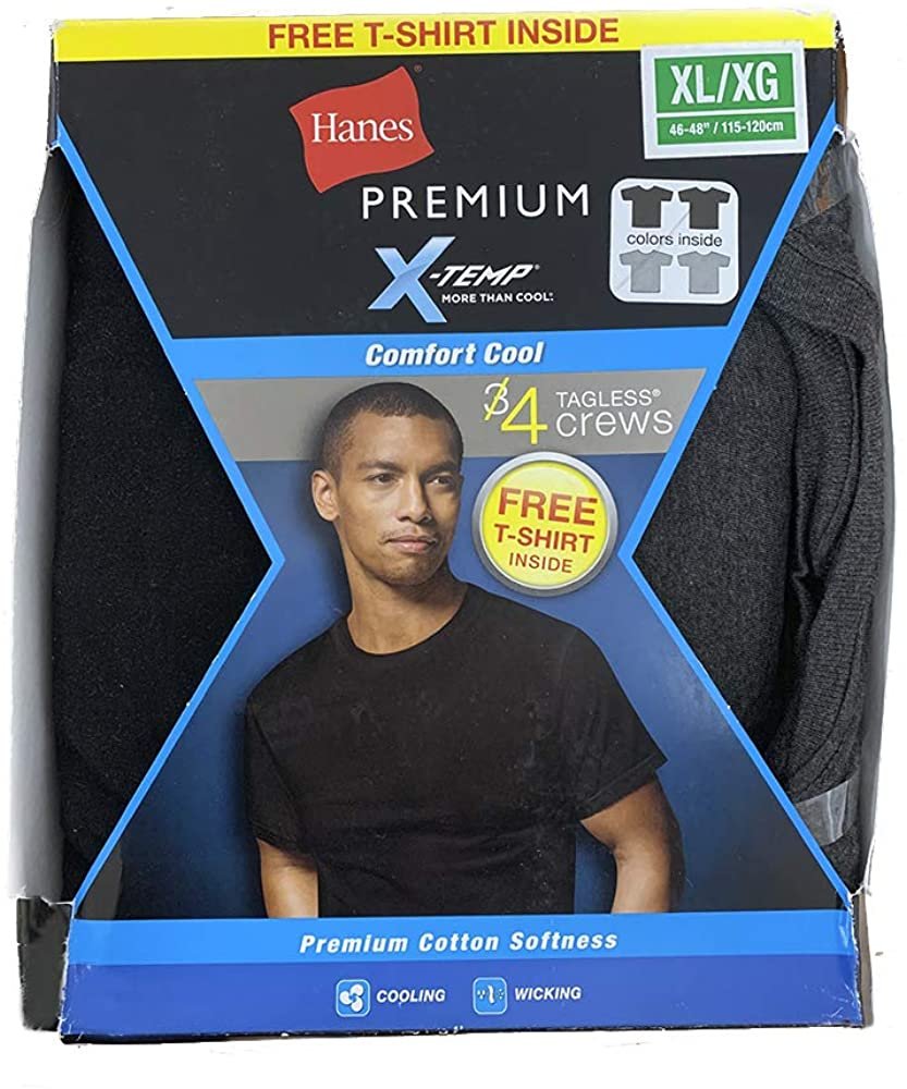 Hanes Men's 3 Pack FreshIQ Ultimate Crew Neck Tee