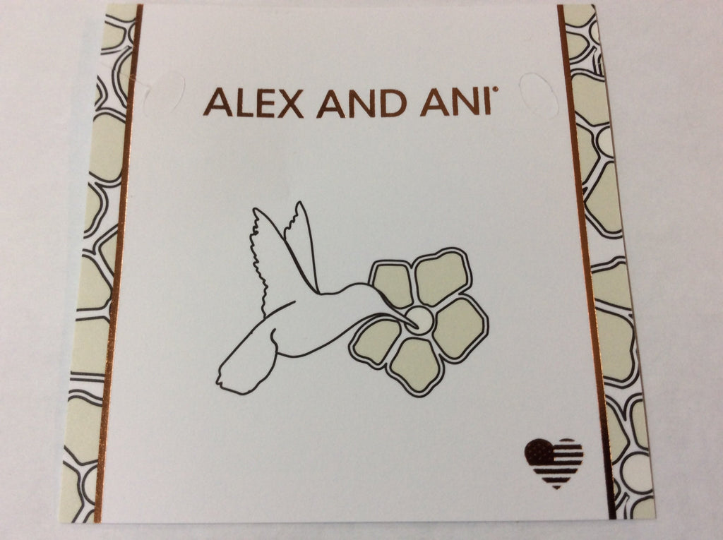 Alex and Ani Hummingbird Charm Bangle Bracelet - Rafaelian Silver Finish