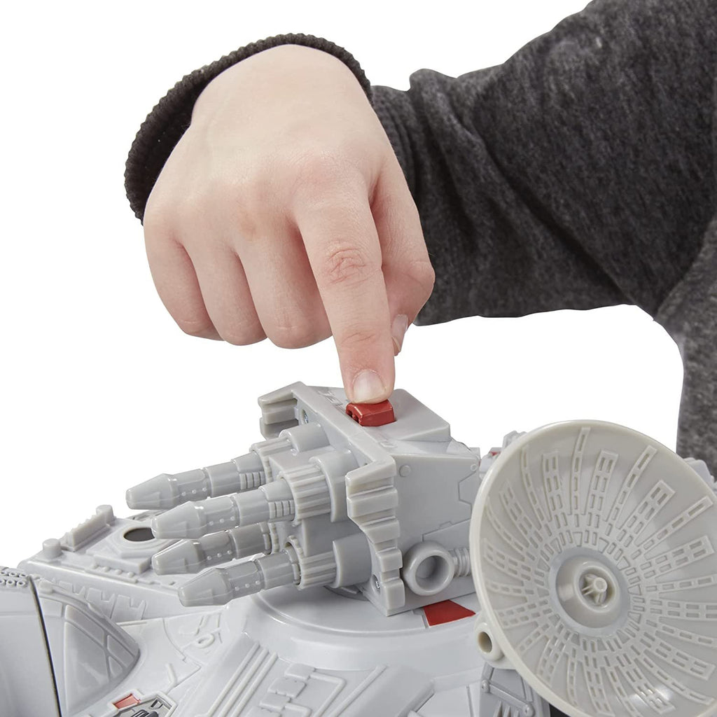 Playskool Heroes Star Wars Galactic Heroes Millennium Falcon 2-in-1 Vehicle Playset, Toys for Kids Ages 3 and Up, Han Solo, Chewbacca, R2-D2 2.5-inch Figures