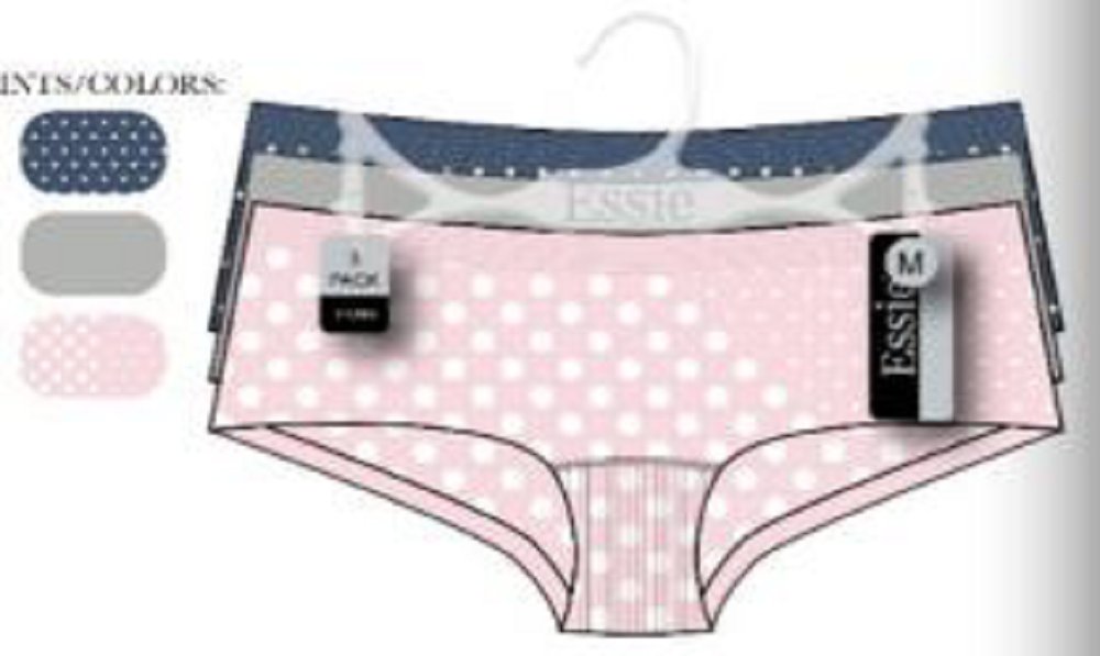 essie Women's Seamless Hipster Panties 3-Pack Nylon Spandex Blend
