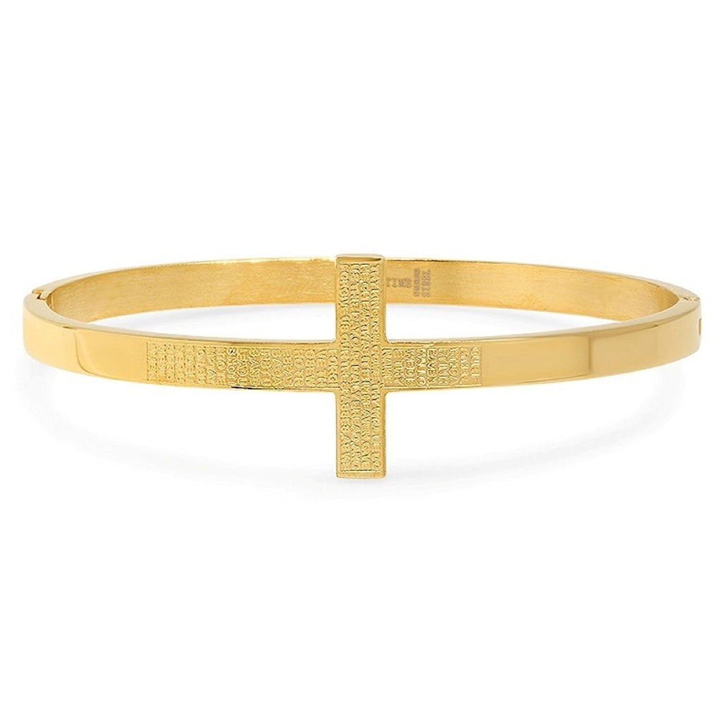 Ladies Stainless Steel Lord's Prayer Bracelet Bangle in English