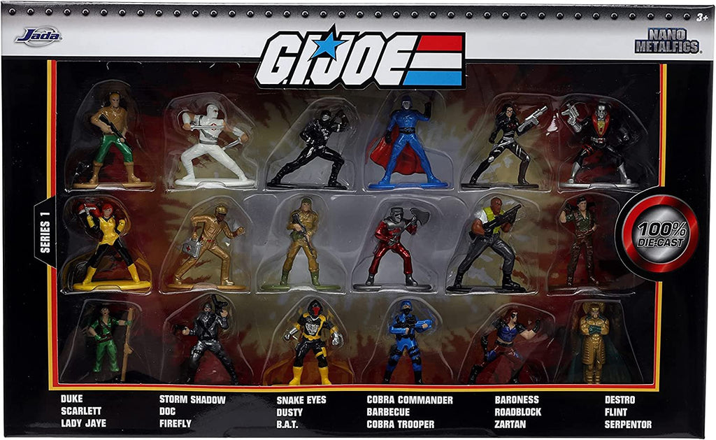 Jada Toys G.I. Joe 1.65" 18-Pack Die-cast Figures, Toys for Kids and Adults, 32913