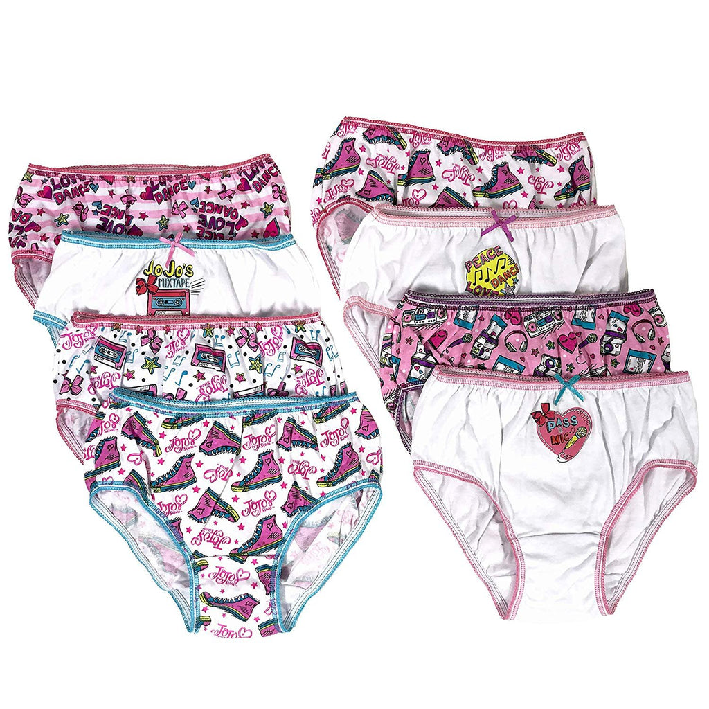 Handcraft JoJo Siwa Girls Panties Underwear - 8-Pack Toddler/Little Kid/Big Kid Size Briefs Dance