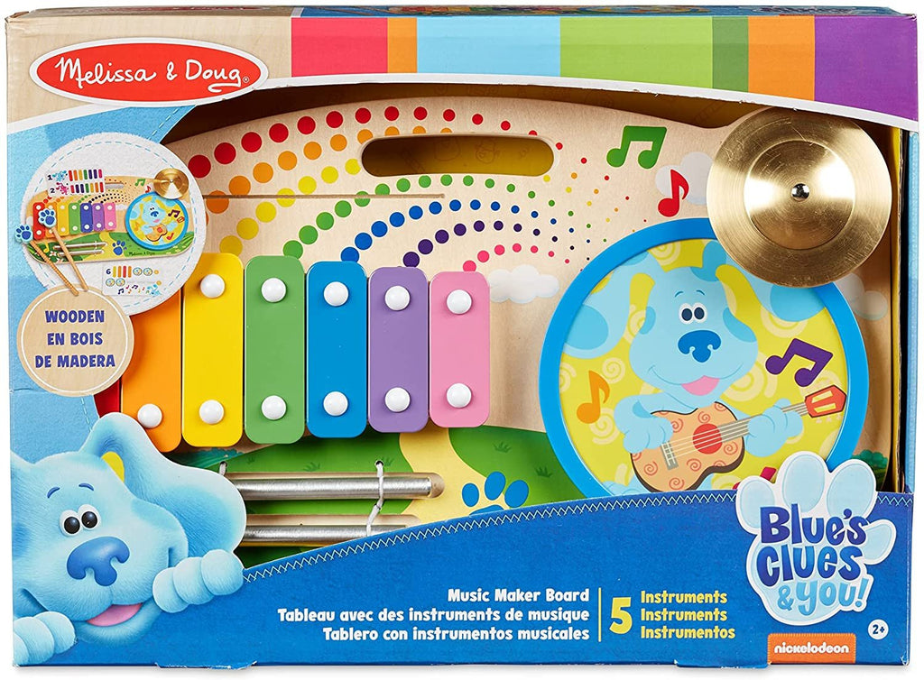 Melissa & Doug Blue's Clues & You! Wooden Music Maker Board (5 Instruments)