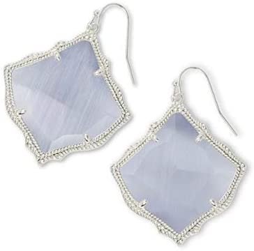 Kendra Scott Kirsten Drop Earrings in Silver and Slate Cats Eye