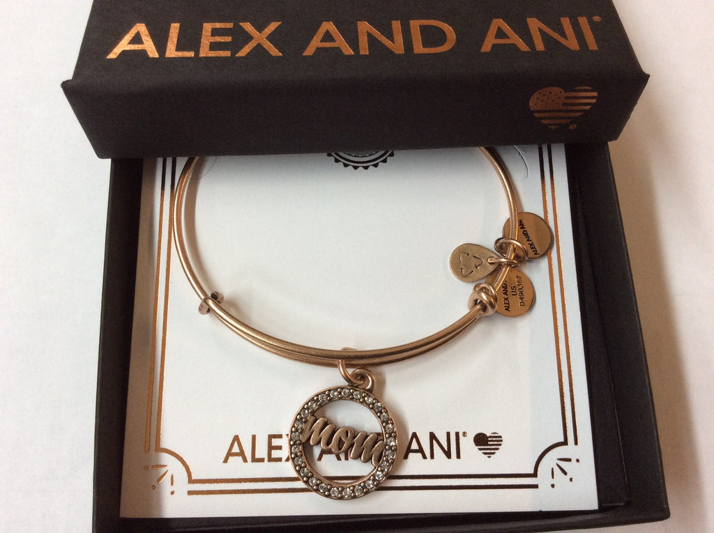 Alex and Ani Womens Crystal Infusion, Mom Bangle Rafaelian Rose Gold One Size