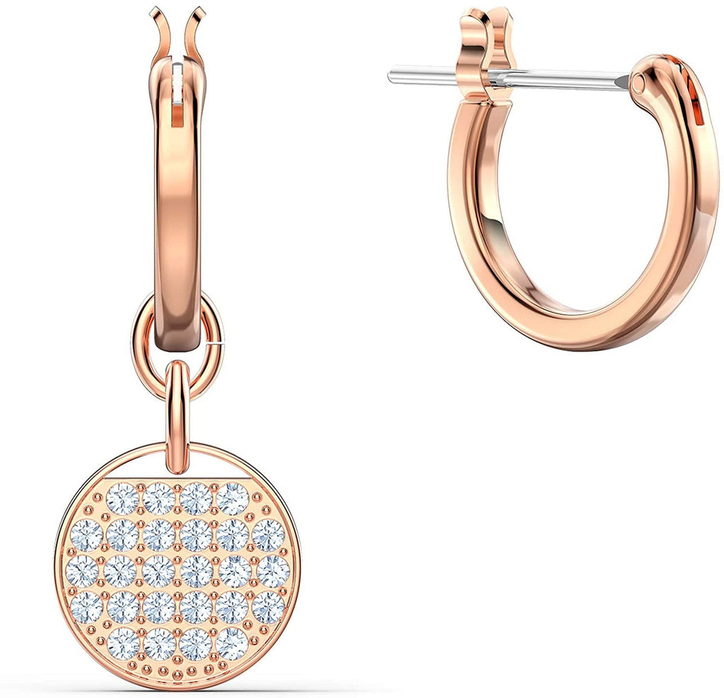 SWAROVSKI Women's Ginger Rose-Gold Tone Finish Necklace & Earrings Clear Crystal Jewelry Collection