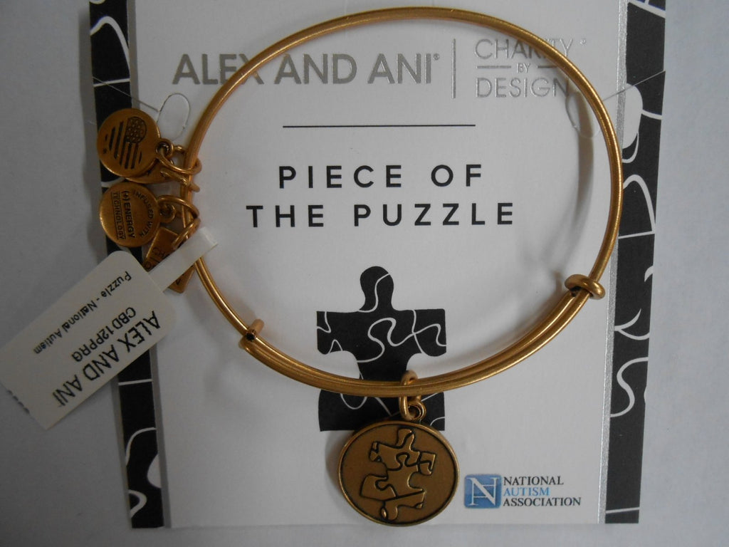 Alex and Ani Women's Piece Of The Puzzle Charm Bangle Rafaelian Gold Finish Bracelet