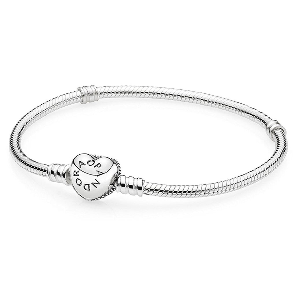 Pandora Pave Heart Clasp Signature Bracelet 590727CZ - 9.1" XXL