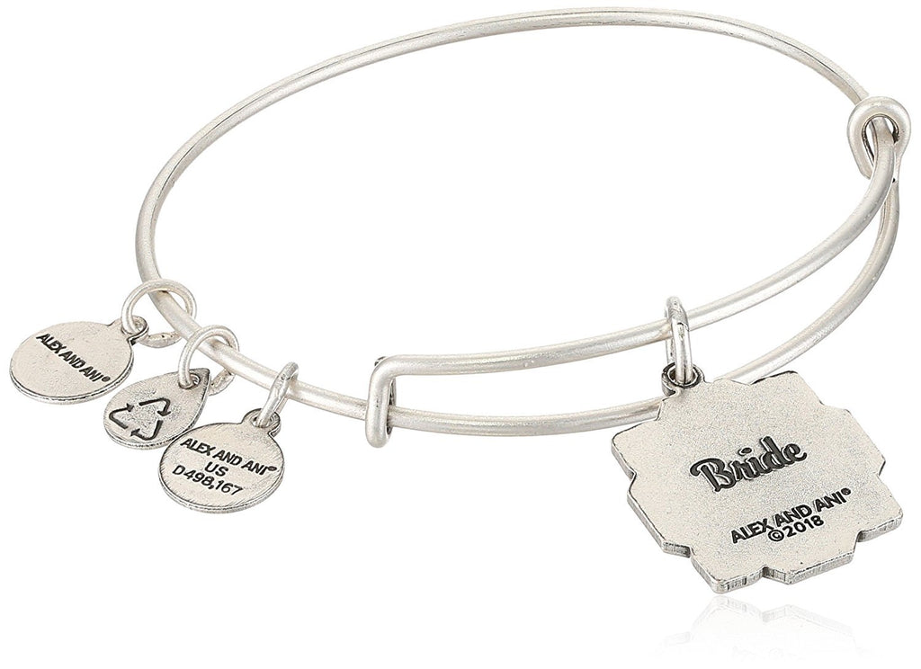 Alex and Ani Womens Bride EWB Bangle Bracelet, Rafaelian Silver, Expandable