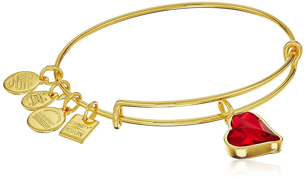 Alex and Ani Womens Charity Design Heart Strength Bangle - (Product) RED