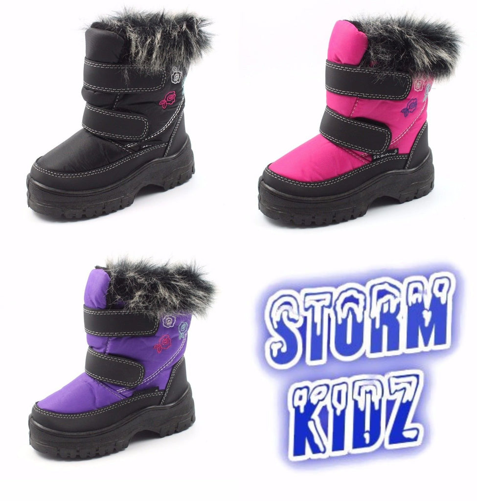 Storm Kidz Cold Weather Snow Boot (Toddler/Little Kid/Big Kid) Many Colors Velcro Strap