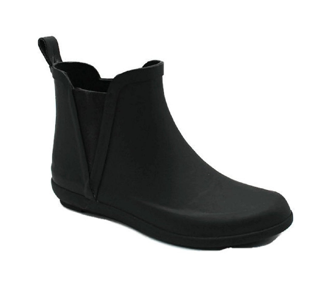 Skadoo Women's Ladies Short Ankle High Rain Winter All Rubber Black Boots Booties Waterproof All-Weather