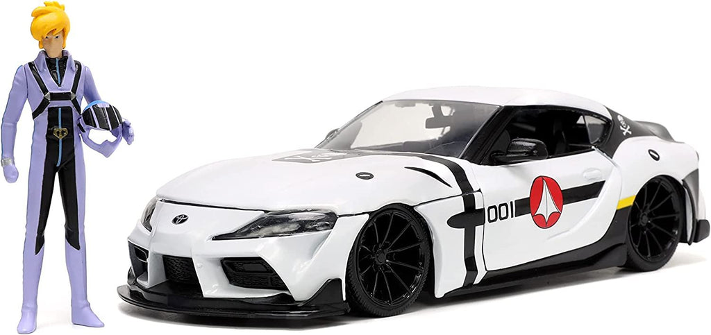 Robotech 1:24 2020 Toyota Supra Die-cast Car & 2.75" Roy Focker Figure, Toys for Kids and Adults