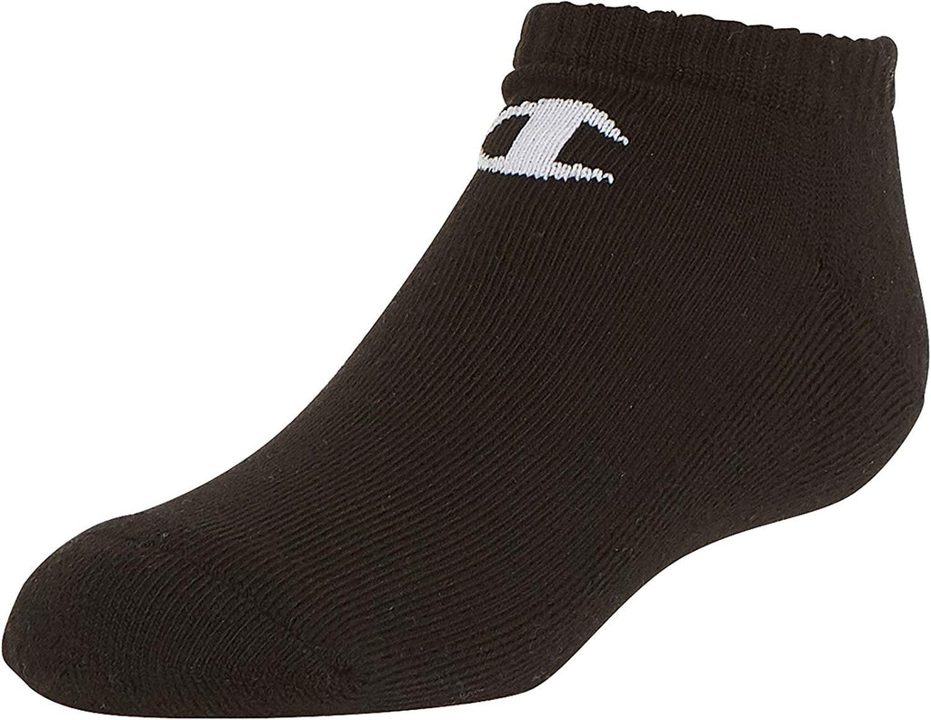 Champion Kids' Big 6-Pack Socks in Quarter or Low Cut, Oxford Gray, 9-11