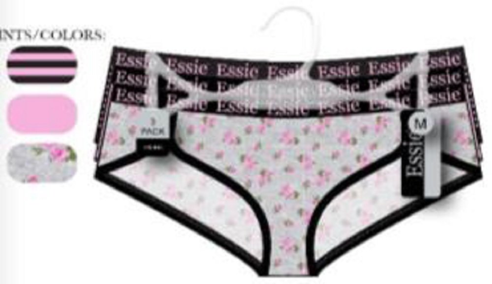 essie Women's Cheeky Racer Panties Cotton/Spandex Blend 3-Pack
