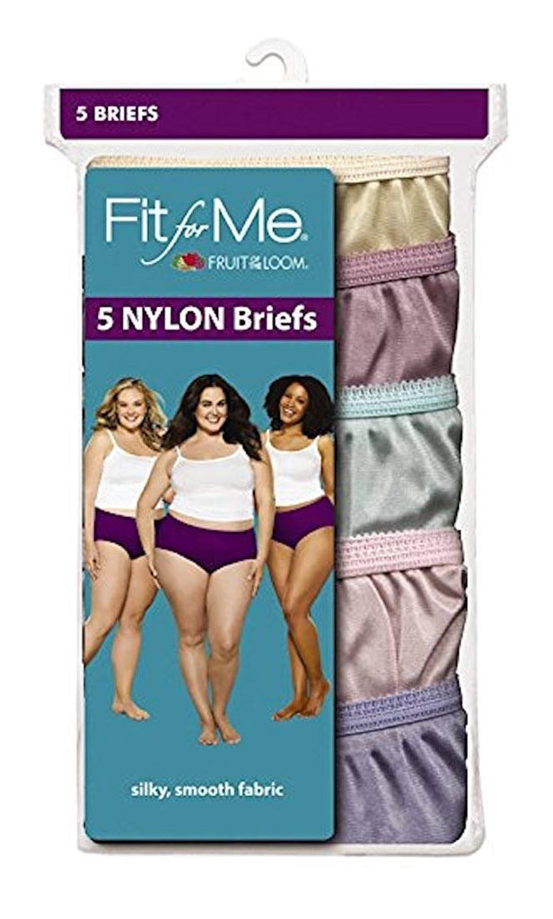 Fruit Of The Loom Women's Fit For Me Plus Size 100% Nylon Briefs (Value Packs)