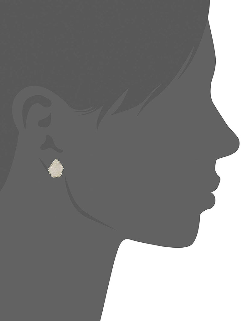 Kendra Scott Signature Tessa Stud Earrings in Gold Plated and Iridescent Drusy