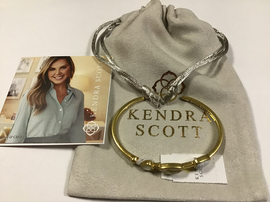 Kendra Scott Ivy Cuff Bracelet, Vintage Gold White Mix
