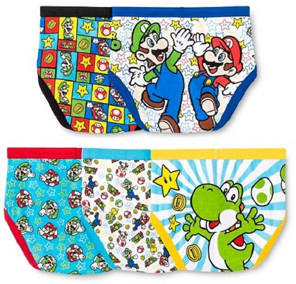 Nintendo Super Mario Bros. 5-Pack Briefs Boys Underwear