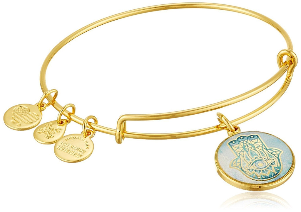 Alex and Ani Art Infusion Hand of Fatima EWB Rafaelian Gold-Tone Bangle Bracelet