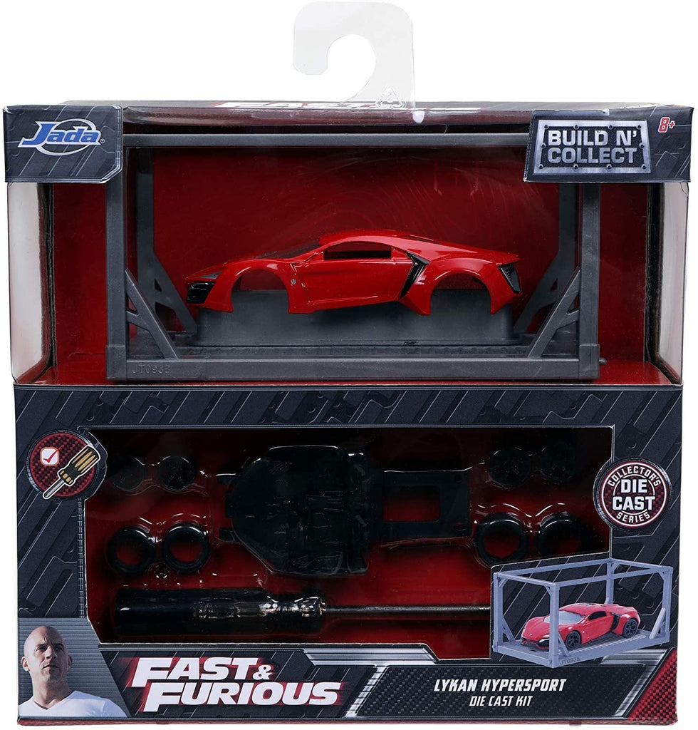 Jada Toys Fast & Furious 1:55 Lykan Hypersport Build N' Collect Die-cast Model Kit, Toys for Kids and Adults, Red