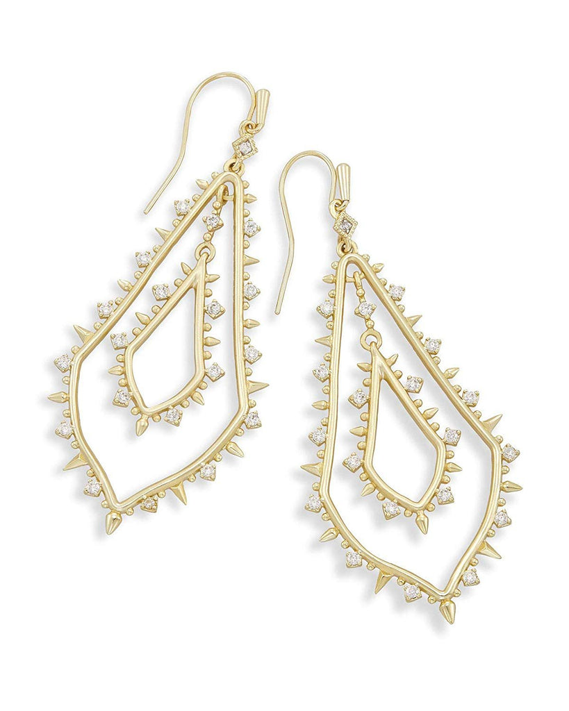 Kendra Scott Alice Dangle Statement Earrings in CZ & Gold Plated
