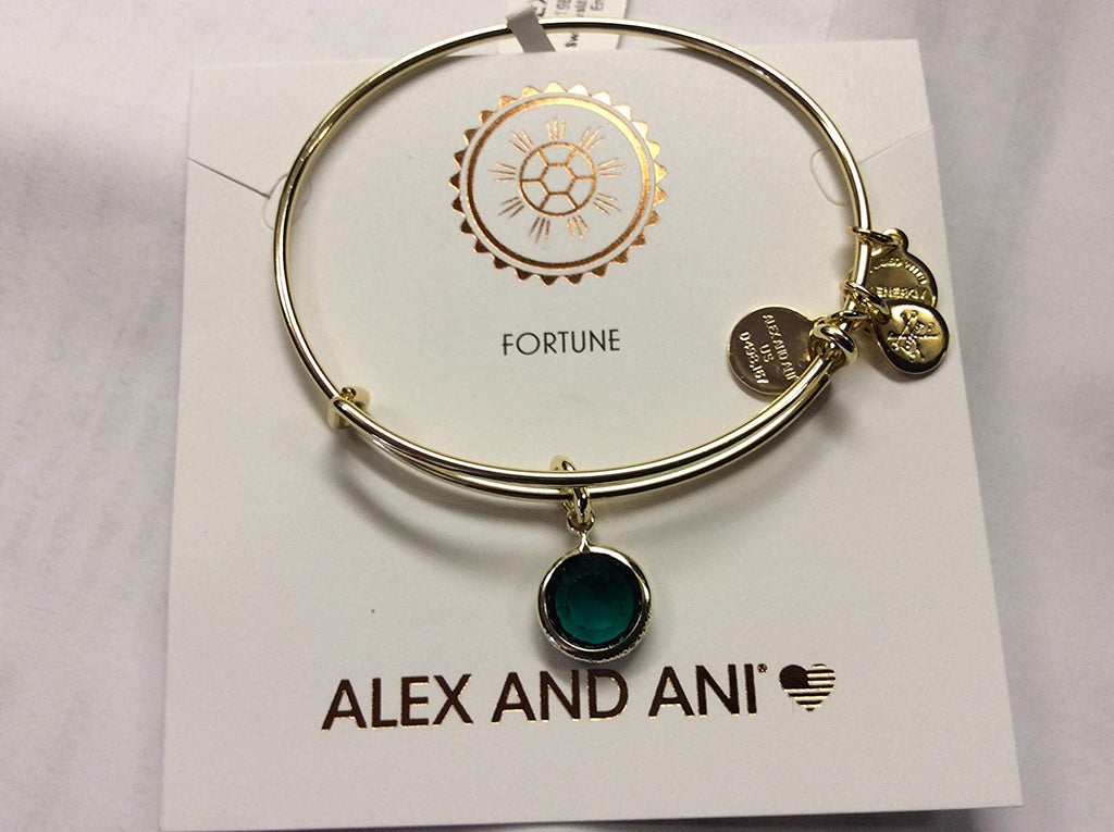 Alex and Ani May Color Code Emerald Bangle Bracelet Shiny Silver NWTBC