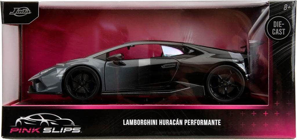 Pink Slips 1:24 Lamborghini Huracan Performante Die-Cast Car, Toys for Kids and Adults(Grey/Black Gradient)