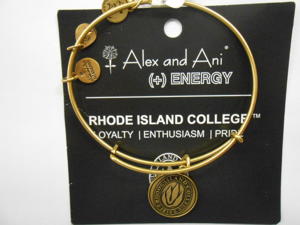 Alex and Ani Collegiate University of Rhode Island Logo Expandable Rafaelian Gold-Finish Wire Bangle Bracelet