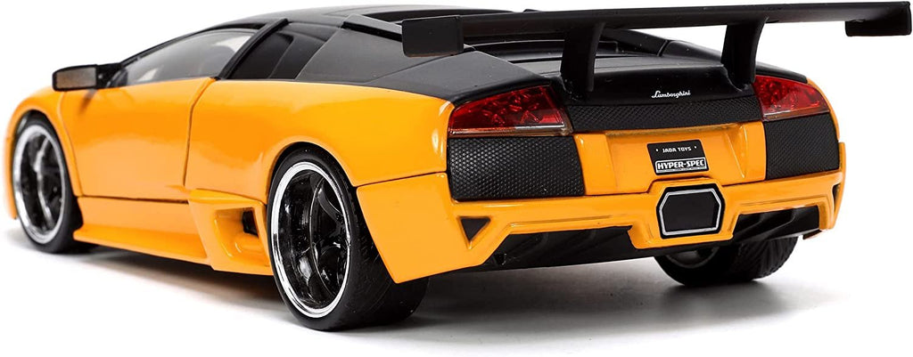 Jada Toys Hyper-Spec 1:24 Lamborghini Murcielago LP 640 Die-cast Car Yellow/Black, Toys for Kids and Adults