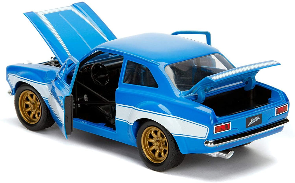 Jada Toys 1:24 Fast & Furious - Brian's Ford Escort RS2000 Mk1, Blue With White Stripes