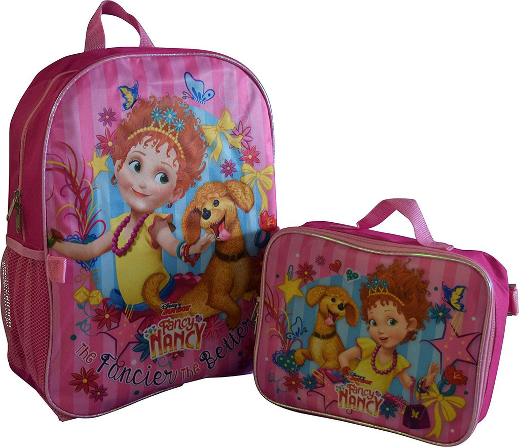 Fancy Nancy & Frenchy 16" Backpack With Detachable Matching Lunch Box