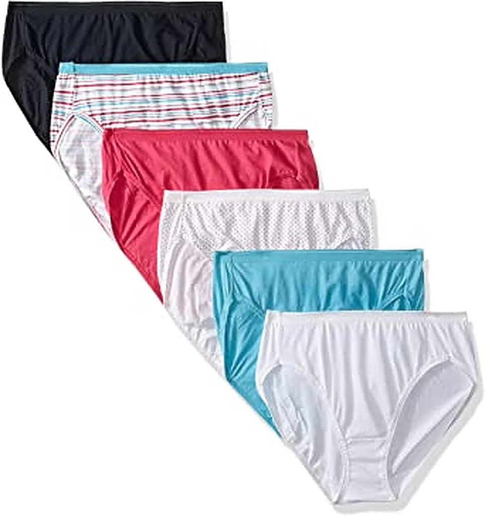 Fruit of the Loom Womens Cotton Hi-Cut 6 Pack, Assorted- 5