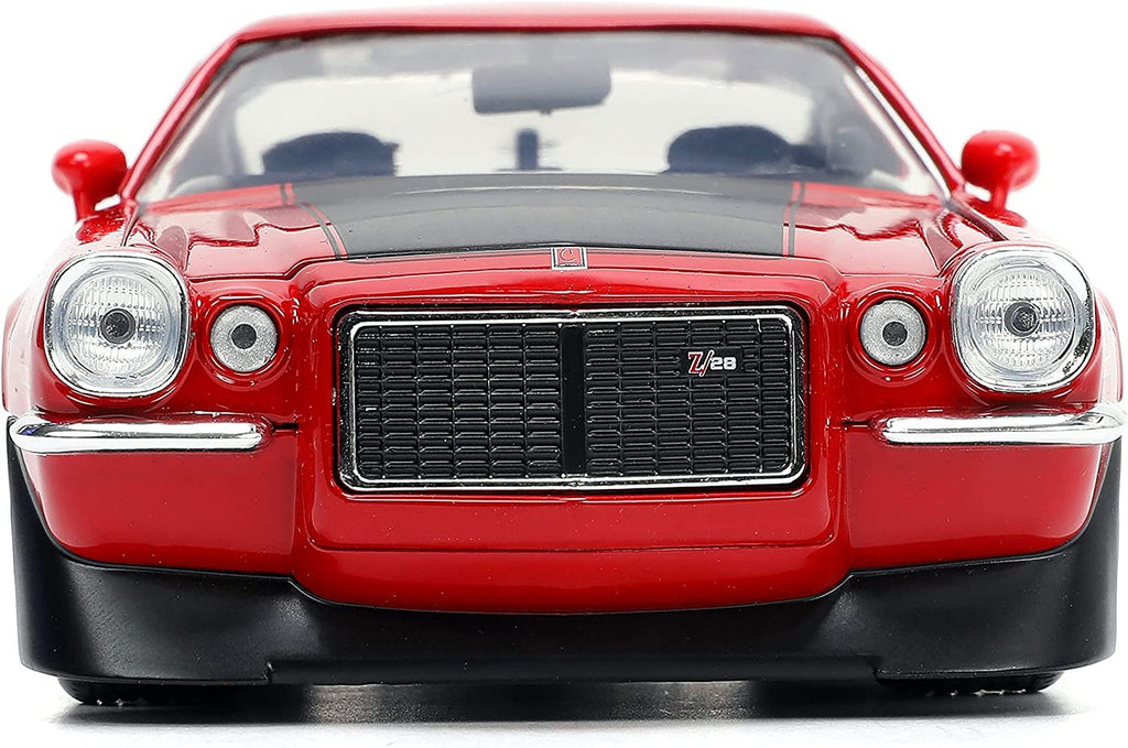 Jada Toys Big Time Muscle 1:24 1971 Chevy Camaro Z28 Die-cast Car Red/Black, Toys for Kids and Adults