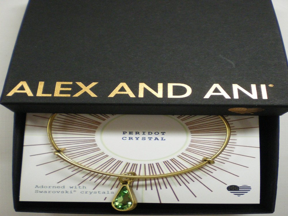 Alex and Ani Womens Swarovski Teardrop Color Code Bangle September/Rafaelian Gold/Sapphire