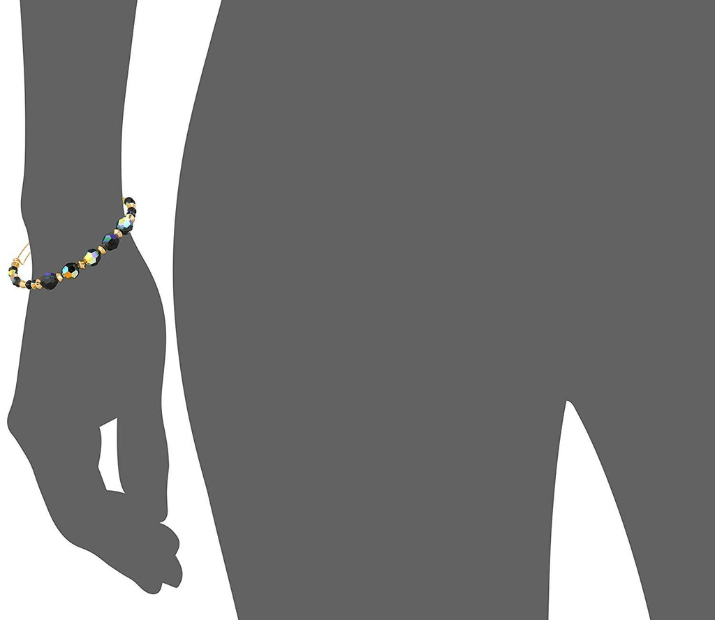Alex and Ani Swarovski Crystal Beaded, Milkyway Bangle Bracelet- Shiny Gold