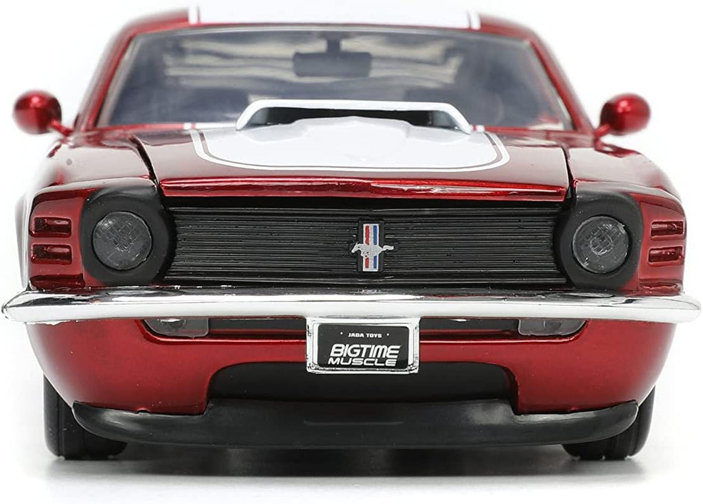 Big Time Muscle 1:24 1970 Ford Mustang Boss 429 Die-cast Car Candy Red, Toys for Kids and Adults