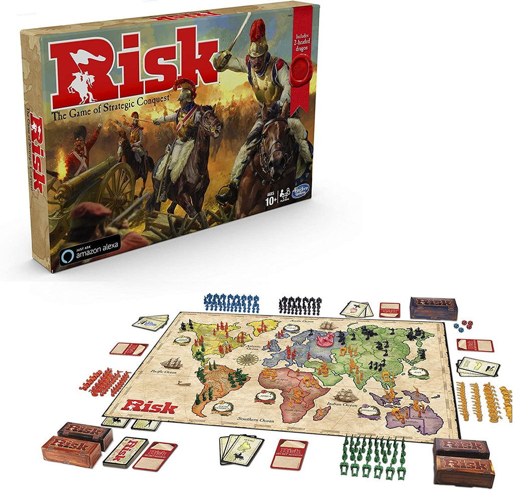 Hasbro Gaming Risk Game With Dragon; For Use With Alexa; Strategy Board Game Ages 10 And Up; With Special Dragon Token (Amazon Exclusive)