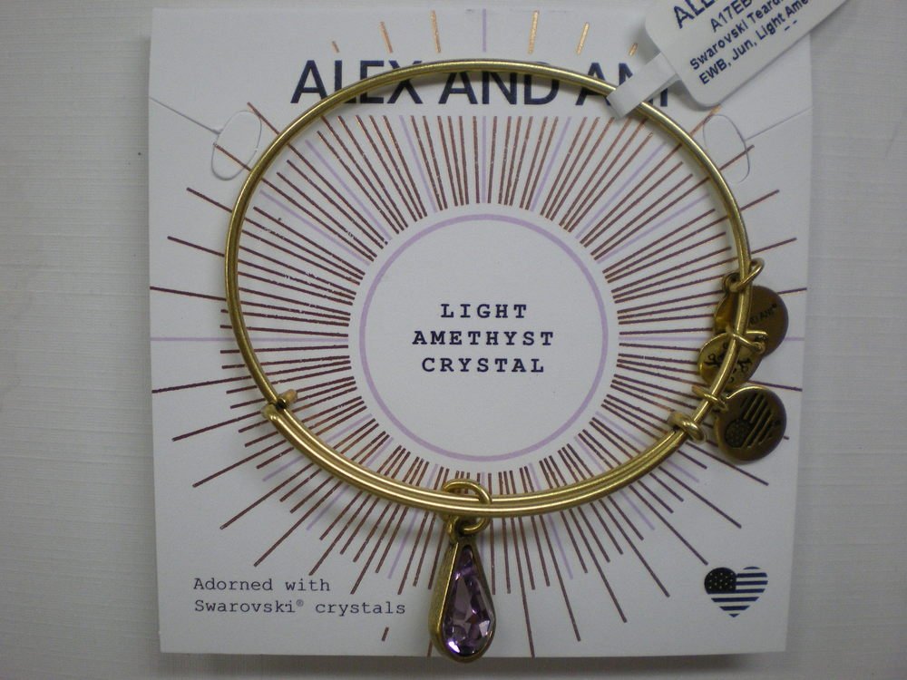 Alex and Ani Womens Swarovski Teardrop Color Code Bangle September/Rafaelian Gold/Sapphire