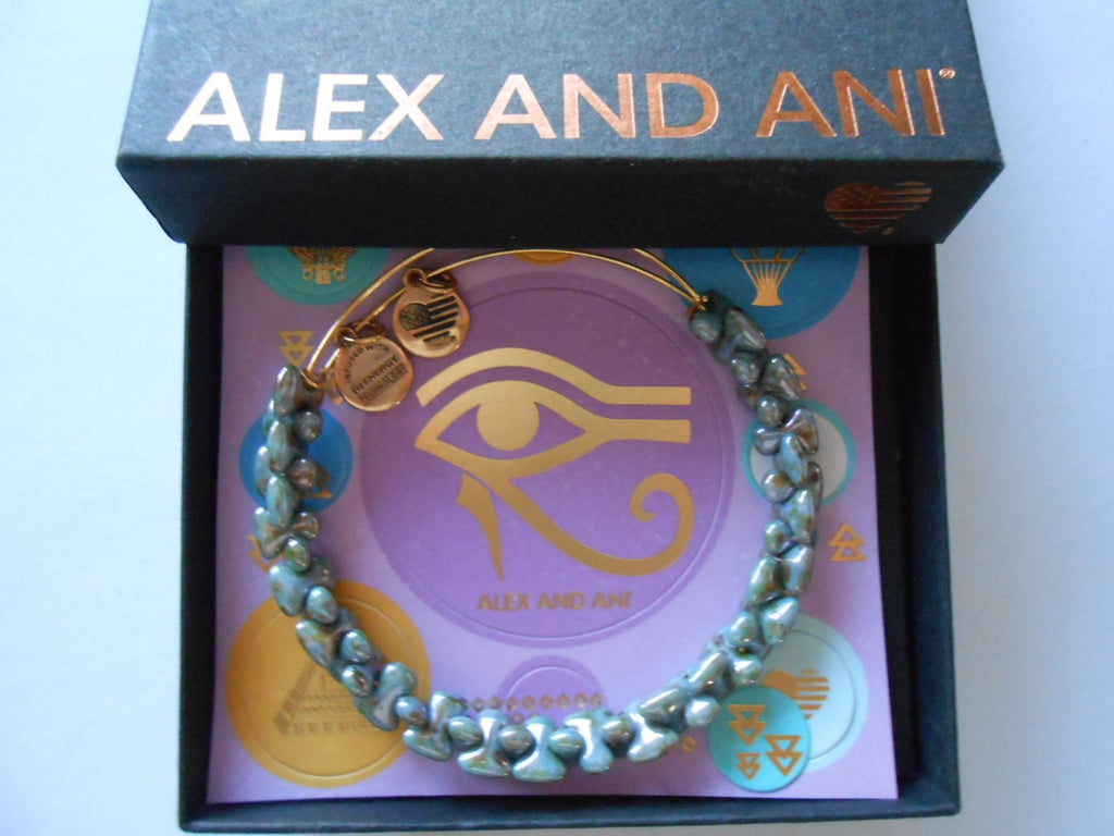 Alex and Ani Womens Boulder EWB, Robin Bangle Bracelet, Rafaelian Gold, Expandable