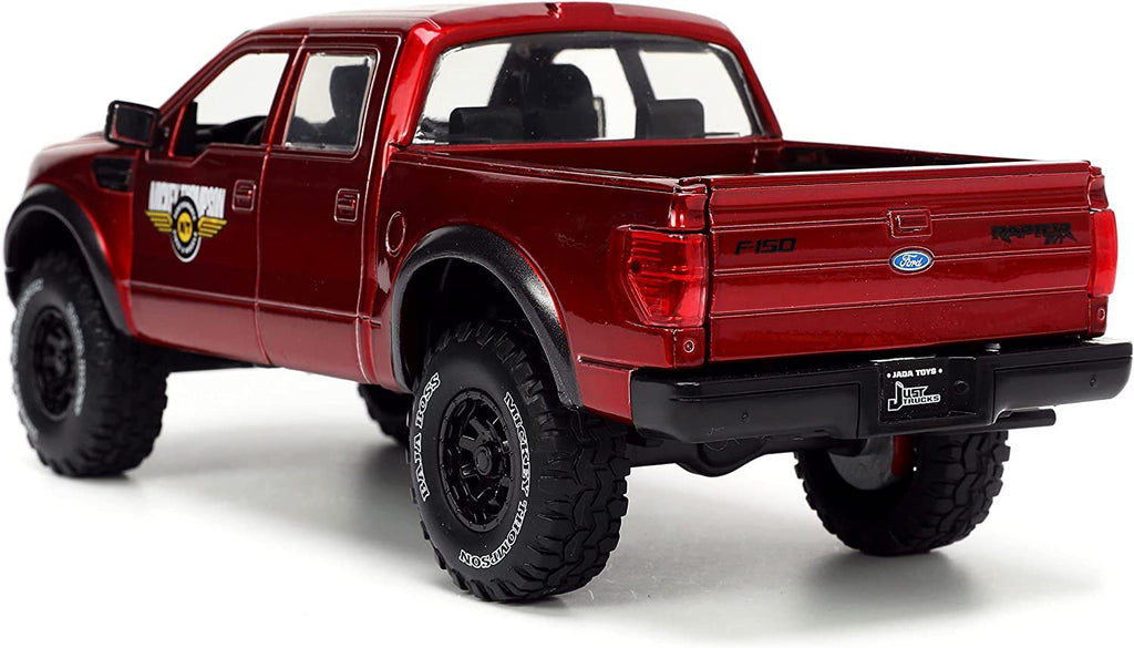Jada Toys Just Trucks 1:24 2011 Ford SVT Raptor Die-cast Car Red with Tire Rack, Toys for Kids and Adults