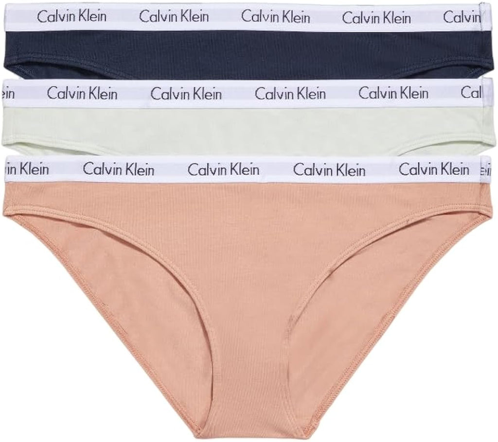 Calvin Klein Women's Carousel Logo Cotton Stretch Bikini Panties, 3 Pack