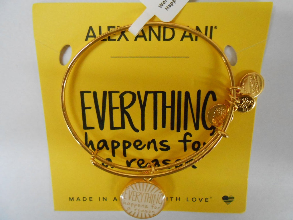 Alex and Ani Words are Powerful "Everything Happens For A Reason" Rafaelian Gold-Tone Bangle Bracelet