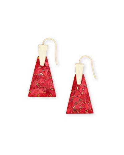 Kendra Scott Collins Earrings in Bronze Veined Red Magnesite and Gold