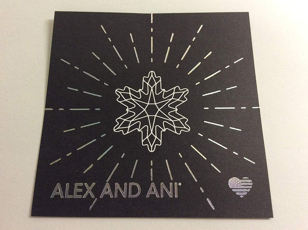 Alex and Ani Crystal Snowflake Set of 3 Bangle Bracelet Shiny Rose Tag Box Card