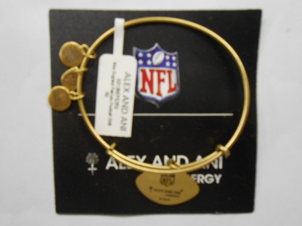 Alex and Ani "NFL" New England Patriots Football Expandable Wire Bangle Bracelet, 7.5"