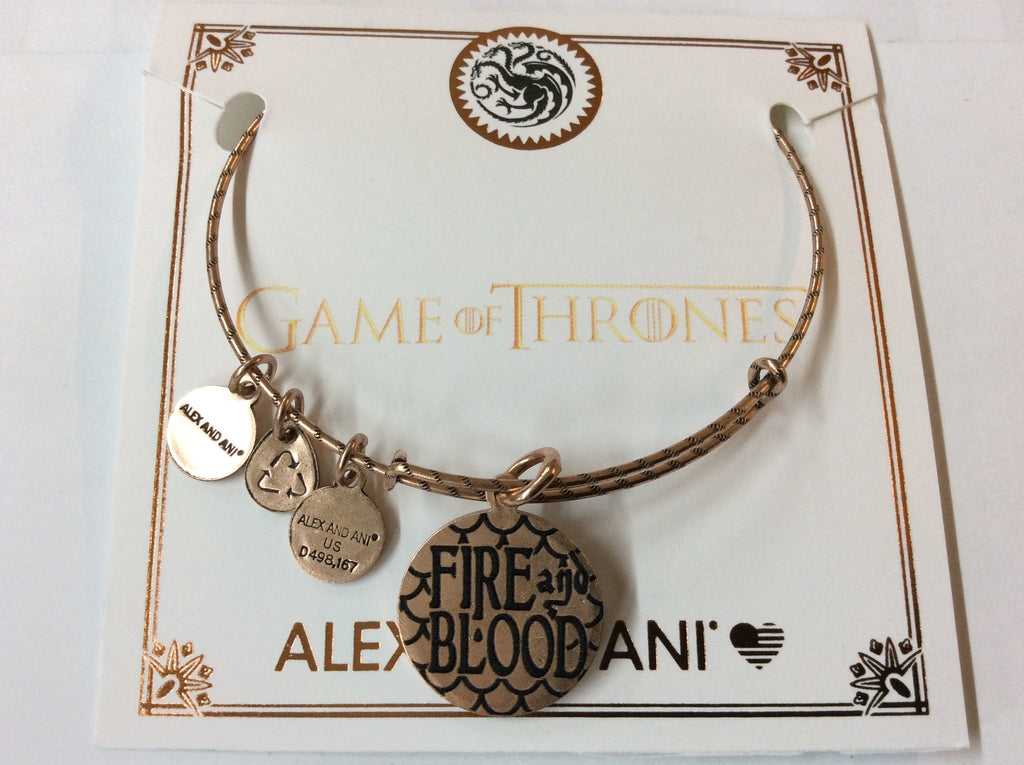 Alex and Ani GAME OF THRONES Fire and Blood Charm Bangle Bracelet
