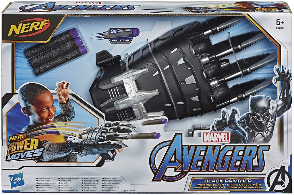 NERF Power Moves Marvel Avengers Black Panther Power Slash Claw Dart-Launching Toy for Kids Roleplay, Toys for Children Aged 5 and up