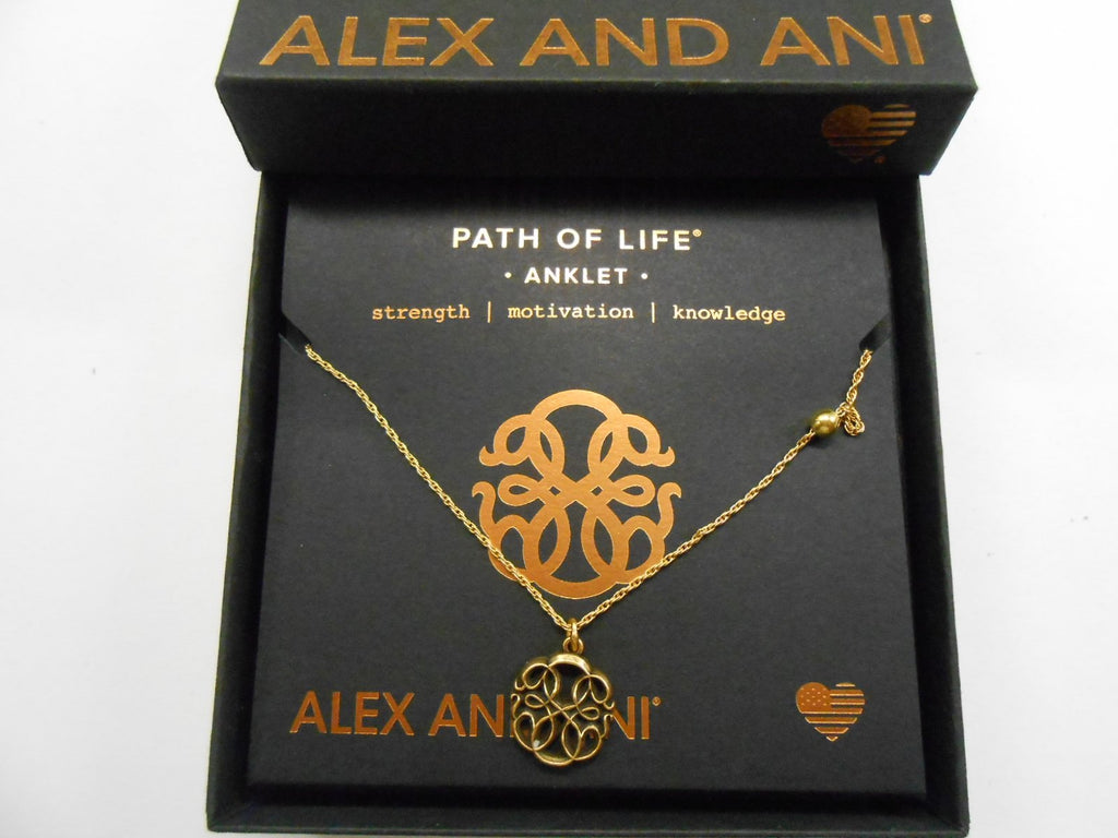 Alex and Ani Womens Path of Life Anklet, Rafaelian Gold, Expandable